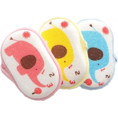 Baby Bath Cotton Sponge Animal Cartoon Skin 1 Pc Any Color - Rokomari product